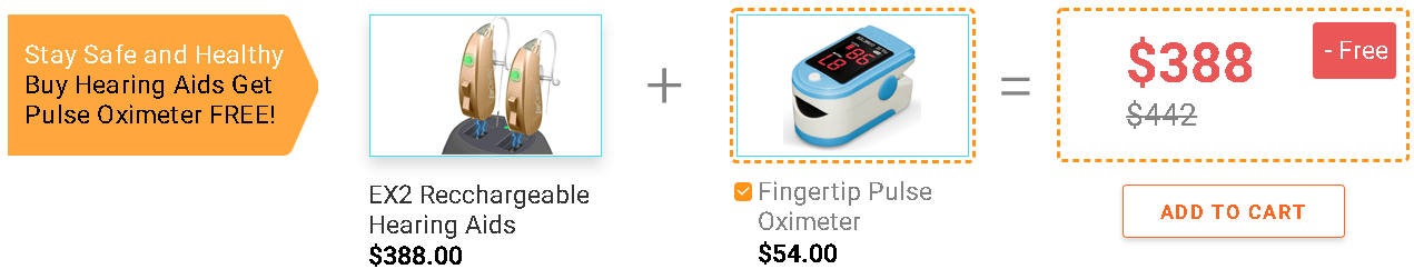 Buy EX2 Hearing Aids Get Pulse Oximeter FREE